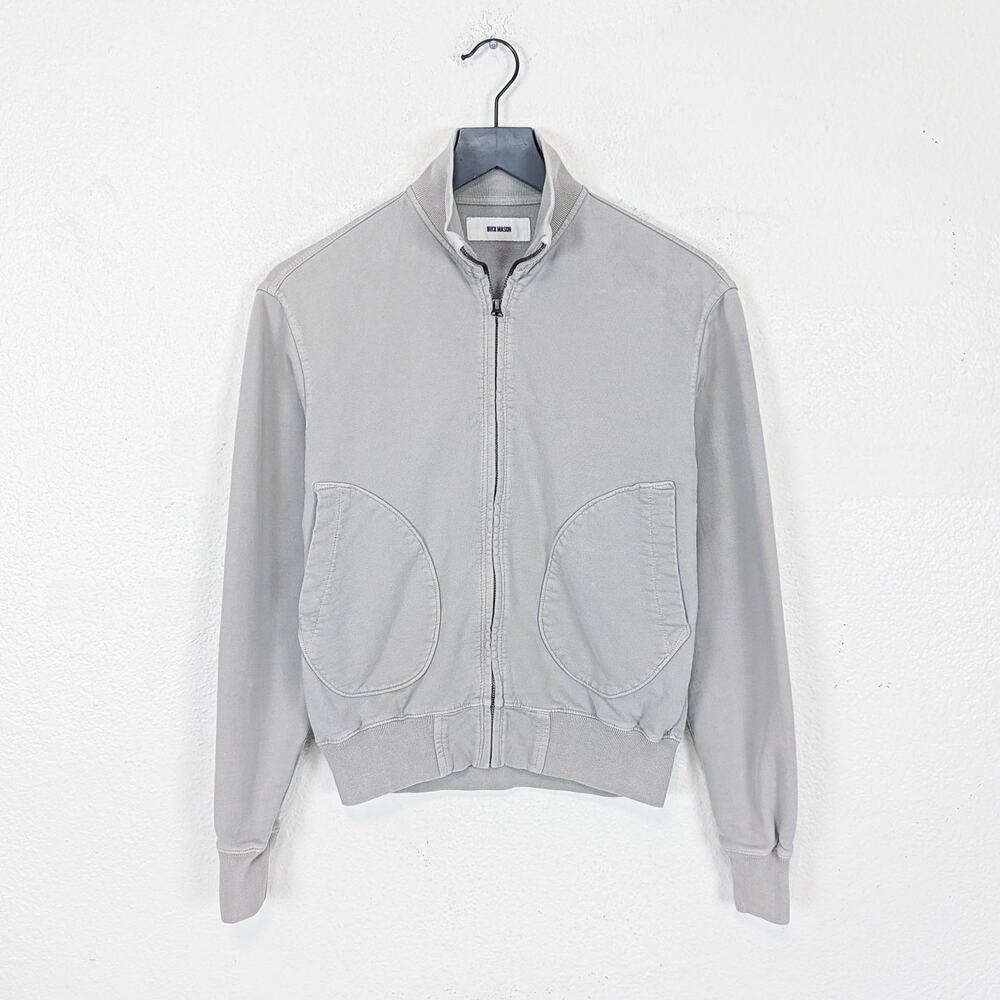 Buck Mason Brushed Loopback Track Jacket Flint Gray venice wash XS